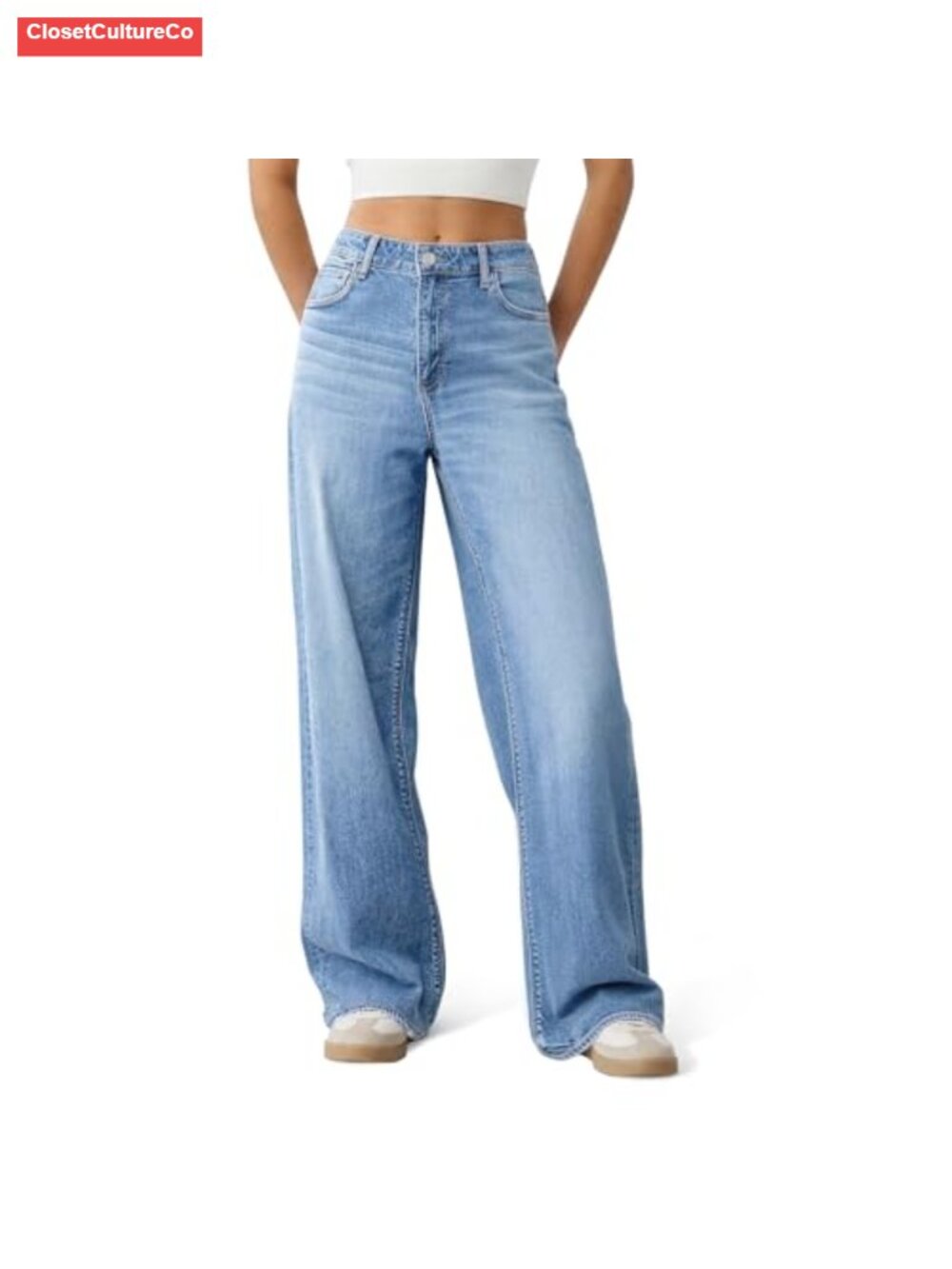 Wide Leg High Waisted Baggy Jeans Loose Fit Denim Pants